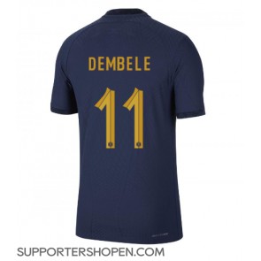 Frankrike Ousmane Dembele #11 Hemma Matchtröja VM 2022 Kortärmad